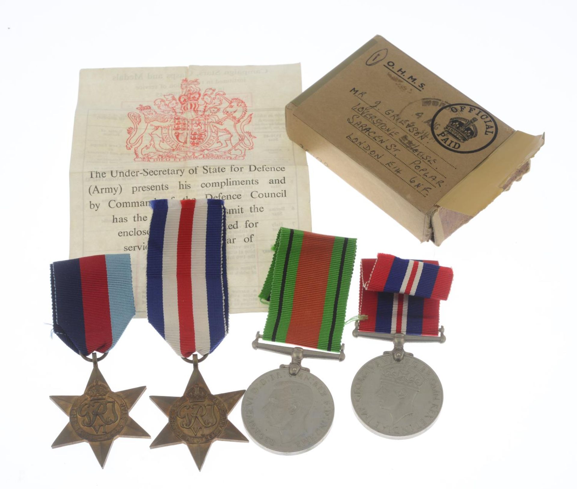 WWII group of four medals, - Bild 3 aus 3