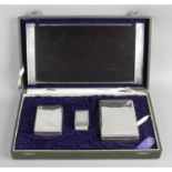 A Japanese silver mounted table smoking set,