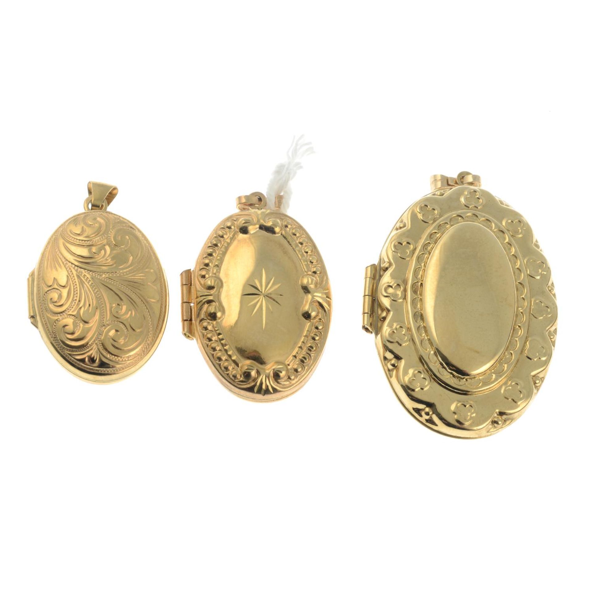 Six 9ct gold lockets.Hallmarks for 9ct gold. - Bild 2 aus 3