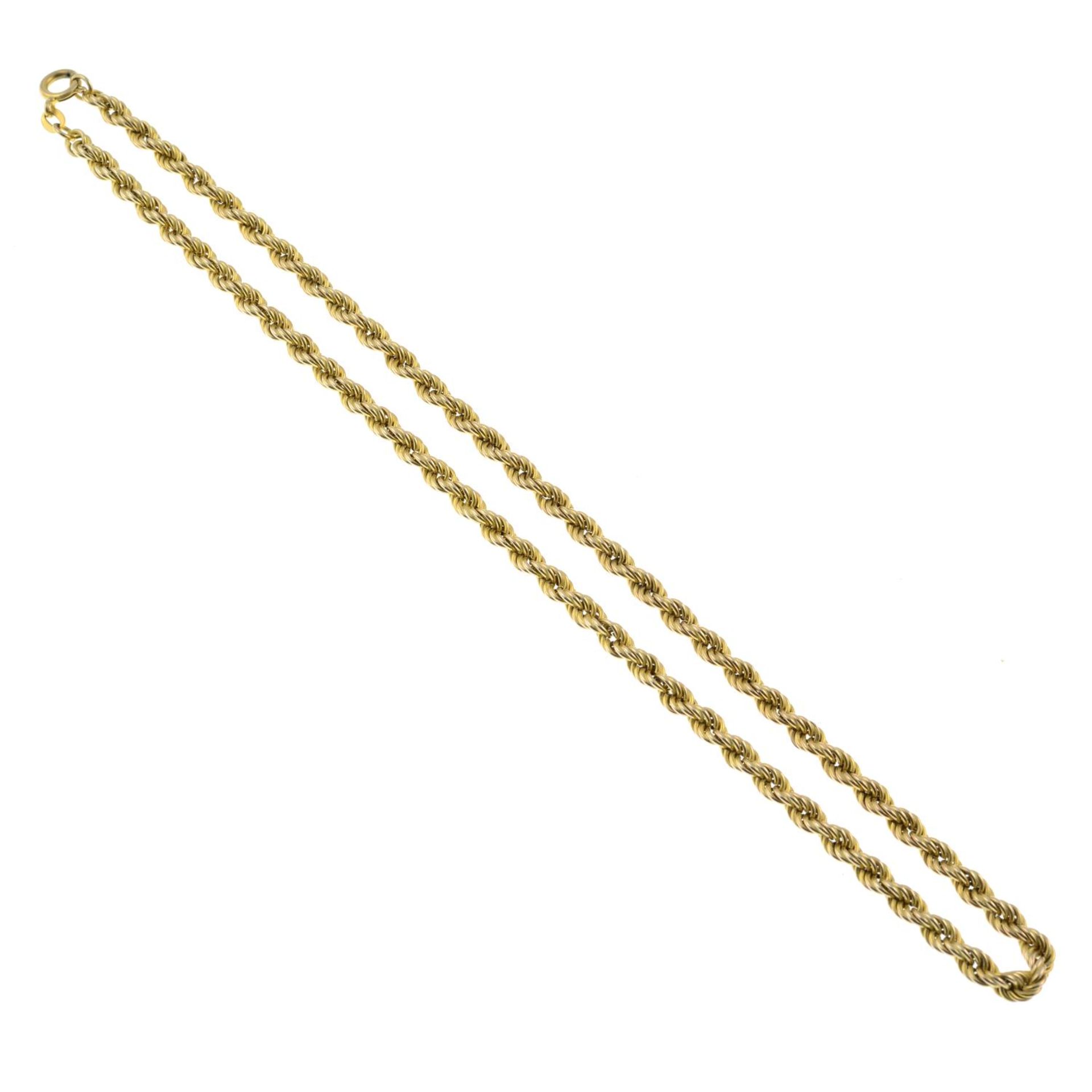 A 9ct gold rope-twist necklace.Import marks for Sheffield, 1981.Length 41cms. - Bild 2 aus 2