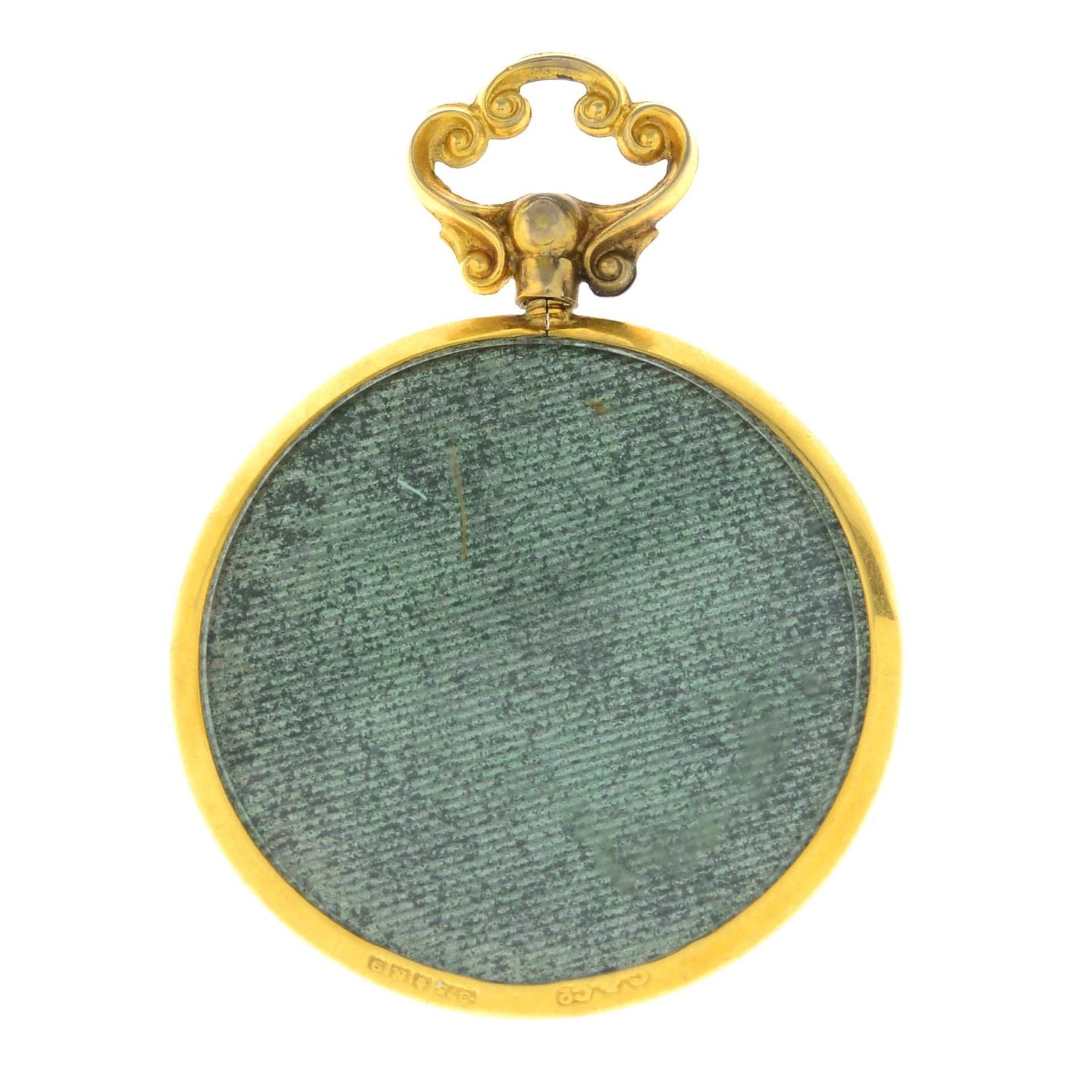 An early 20th century 9ct gold glazed locket portrait miniature pendant.Hallmarks for Glasgow, - Bild 2 aus 2