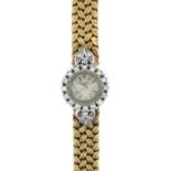 A lady's diamond cocktail watch, with 9ct gold bracelet, by Gueblin.