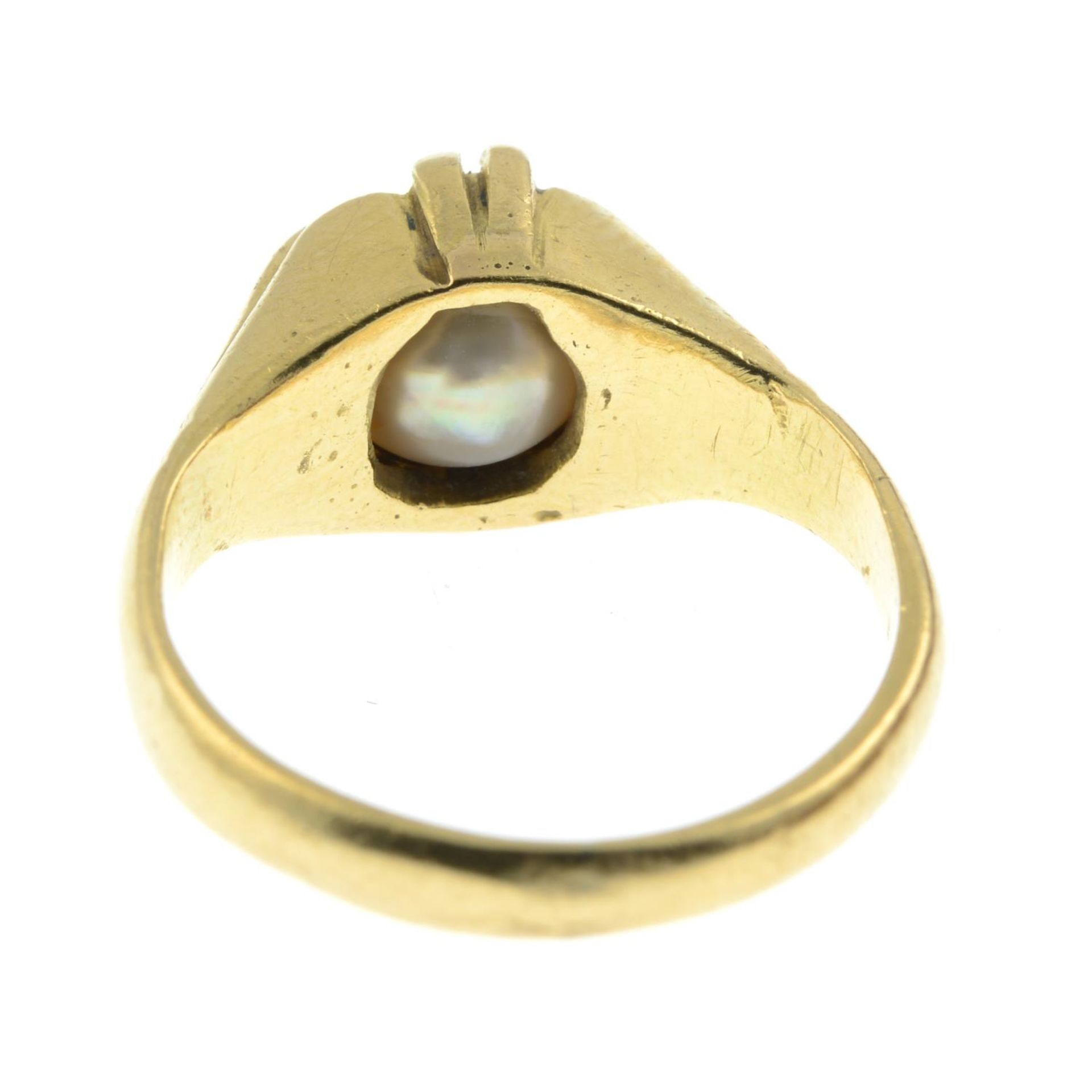 A pearl single-stone ring.Ring size I. - Bild 3 aus 3