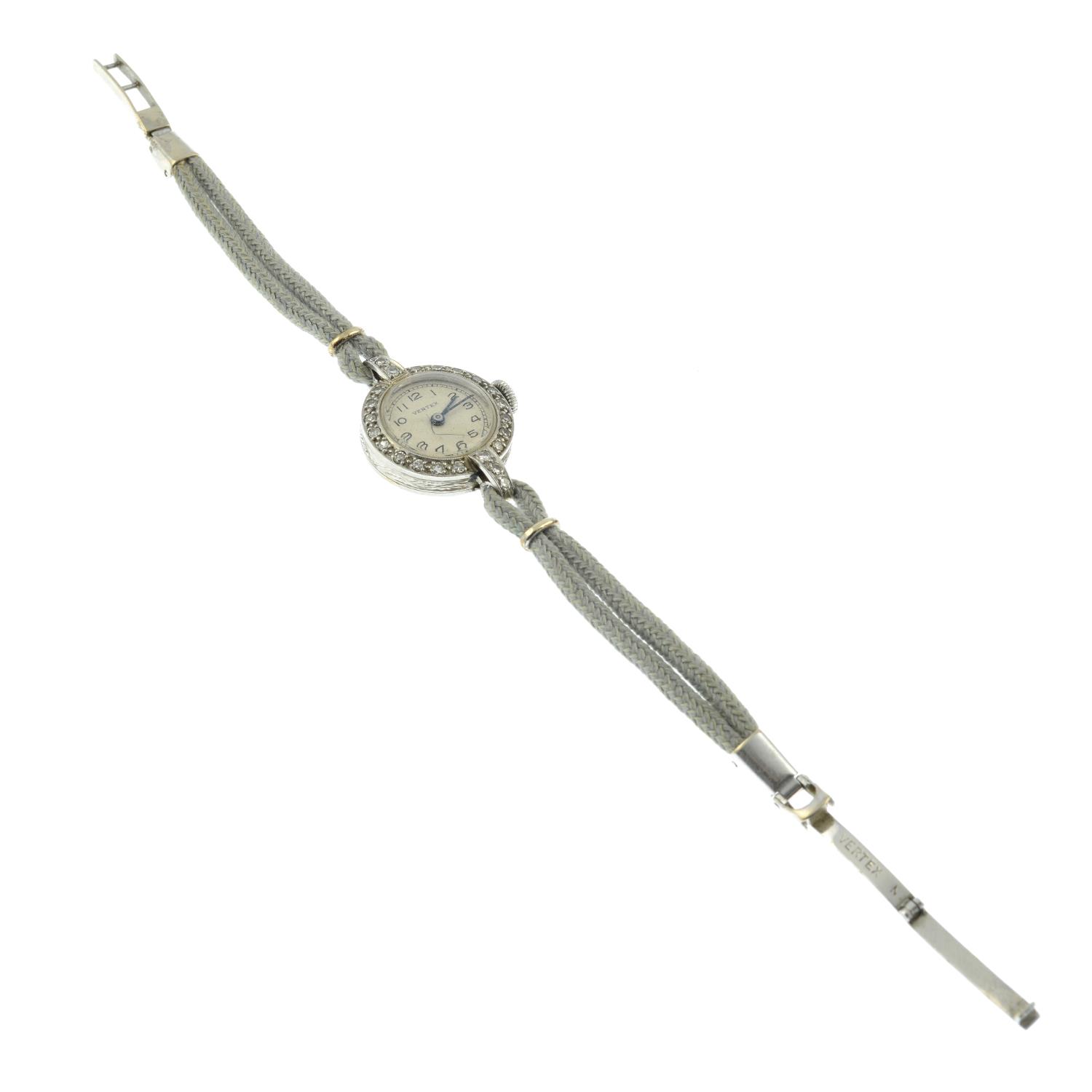 A lady's mid 20th century platinum and 9ct gold single-cut diamond cocktail wristwatch, - Image 2 of 3