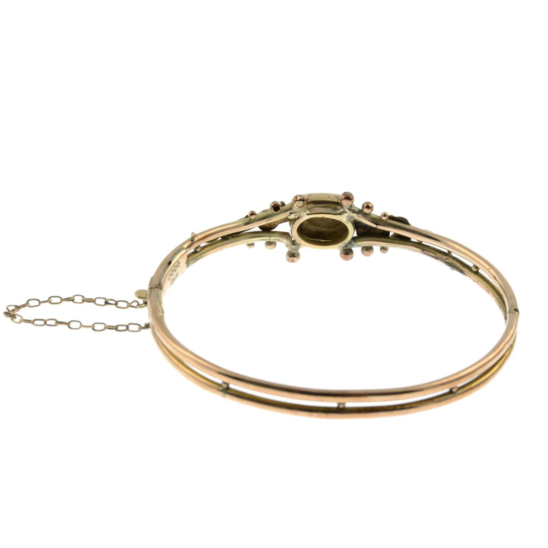 A late 19th century 9ct gold Scottish openwork bangle.Stamped 9CT. - Image 2 of 2