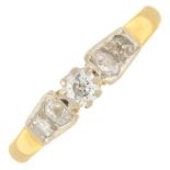 A diamond five-stone ring.Estimated total diamond weight 0.40ct,