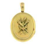 A late 19th century gold 'trophy of love' locket.