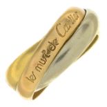 A 'Les Must de Cartier Trinity', by Cartier.Stamped 750.Ring size K.