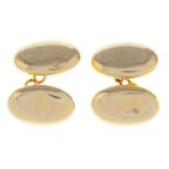 A pair of Edwardian 15ct gold cufflinks,