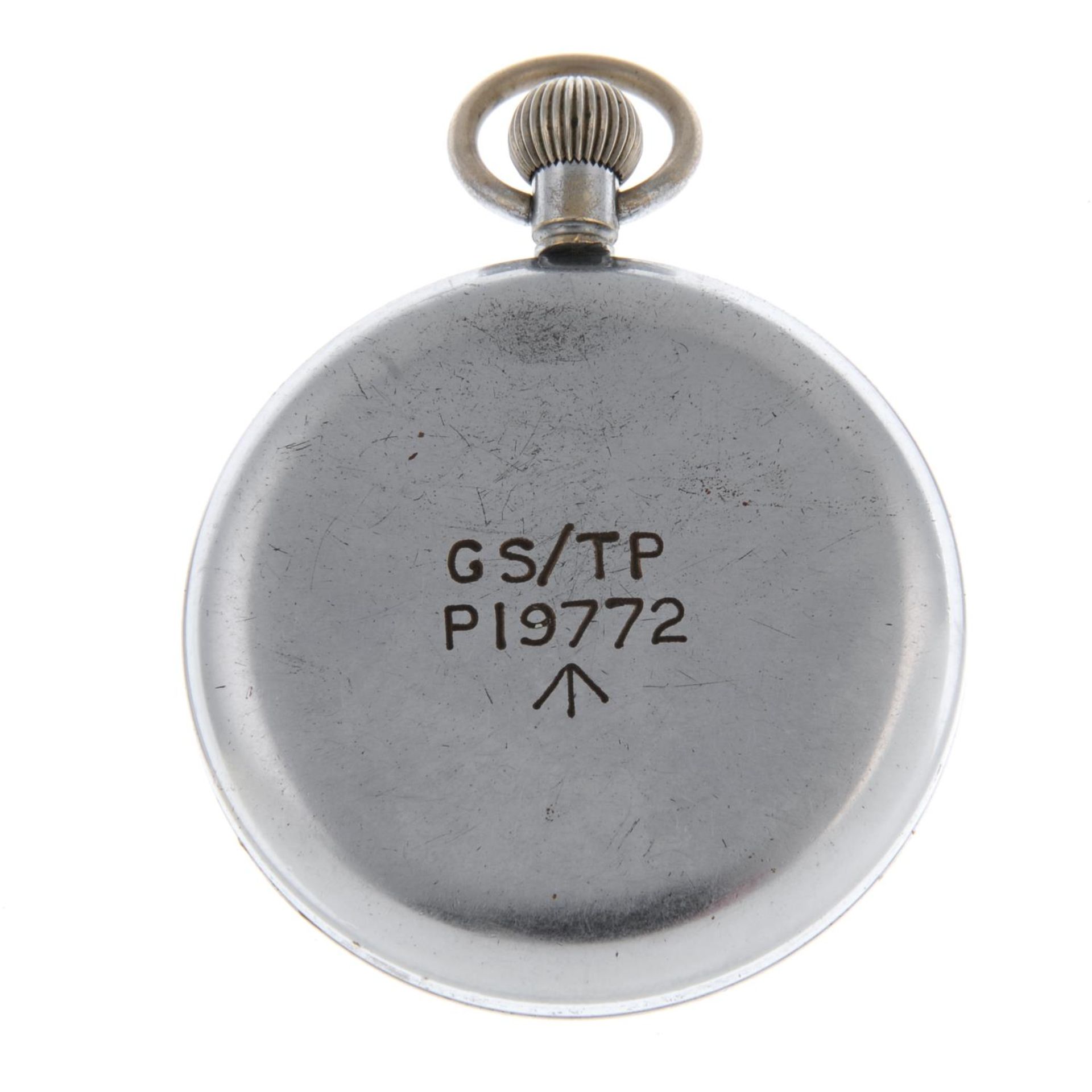 An open face military issue pocket watch by Helvetia. - Image 2 of 2
