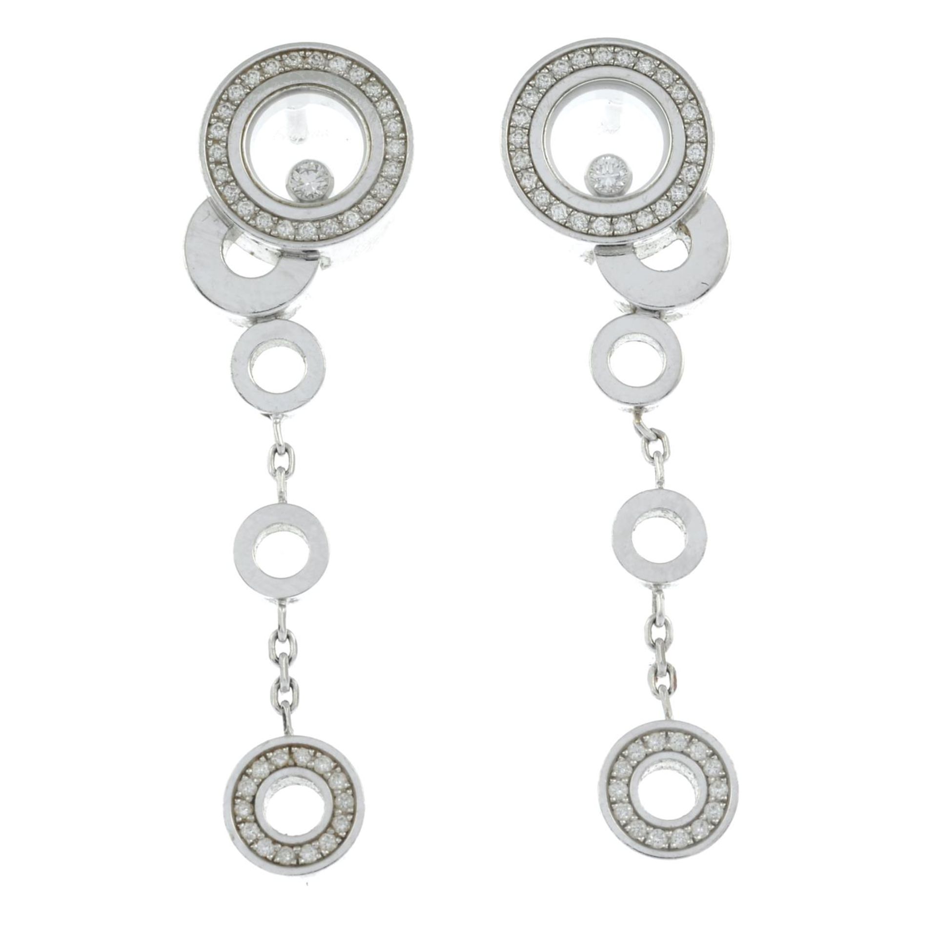 A pair of 18ct gold diamond 'Happy Bubbles' earrings, by Chopard. - Bild 2 aus 3