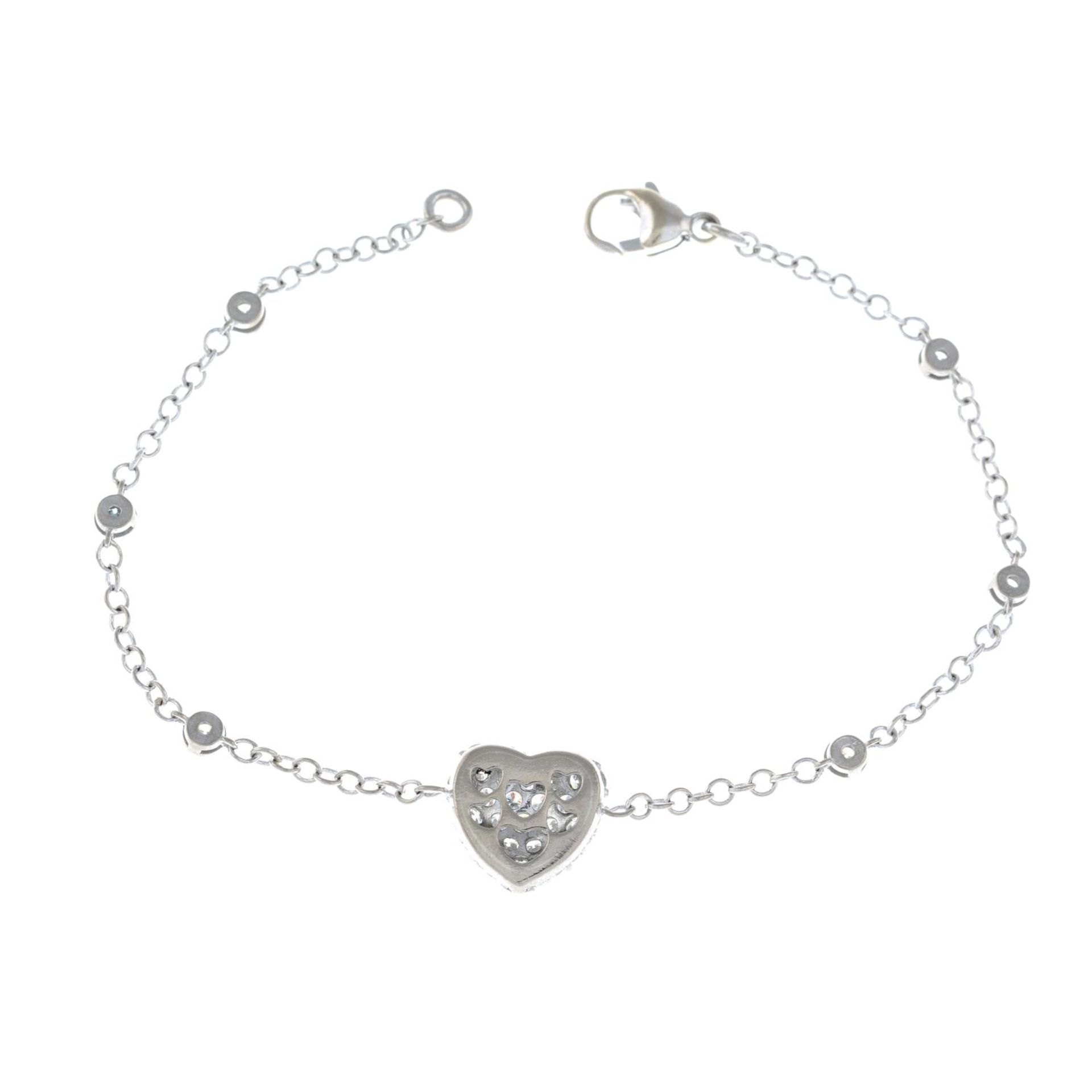 A pavé-set diamond heart bracelet, - Bild 4 aus 4