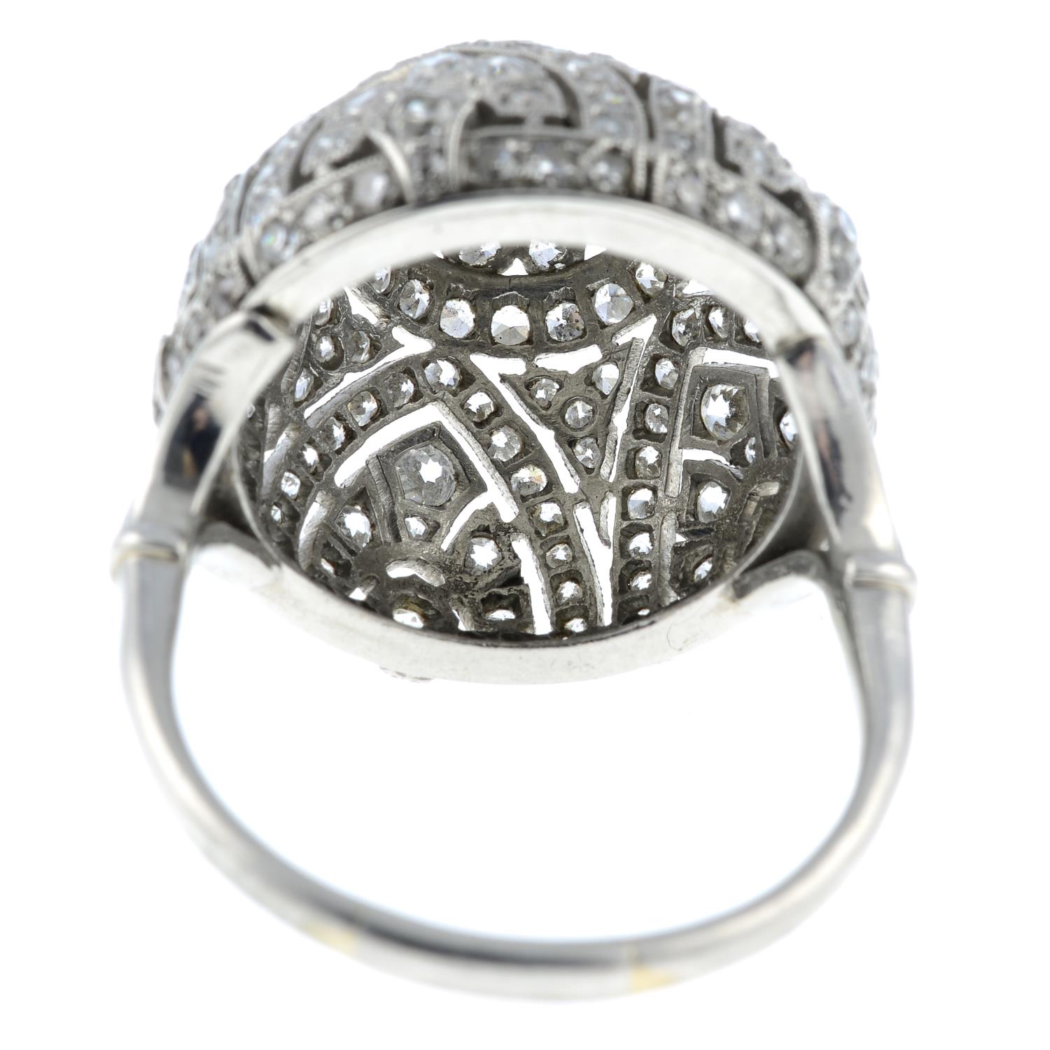 A mid 20th century platinum diamond cocktail ring. - Image 5 of 6