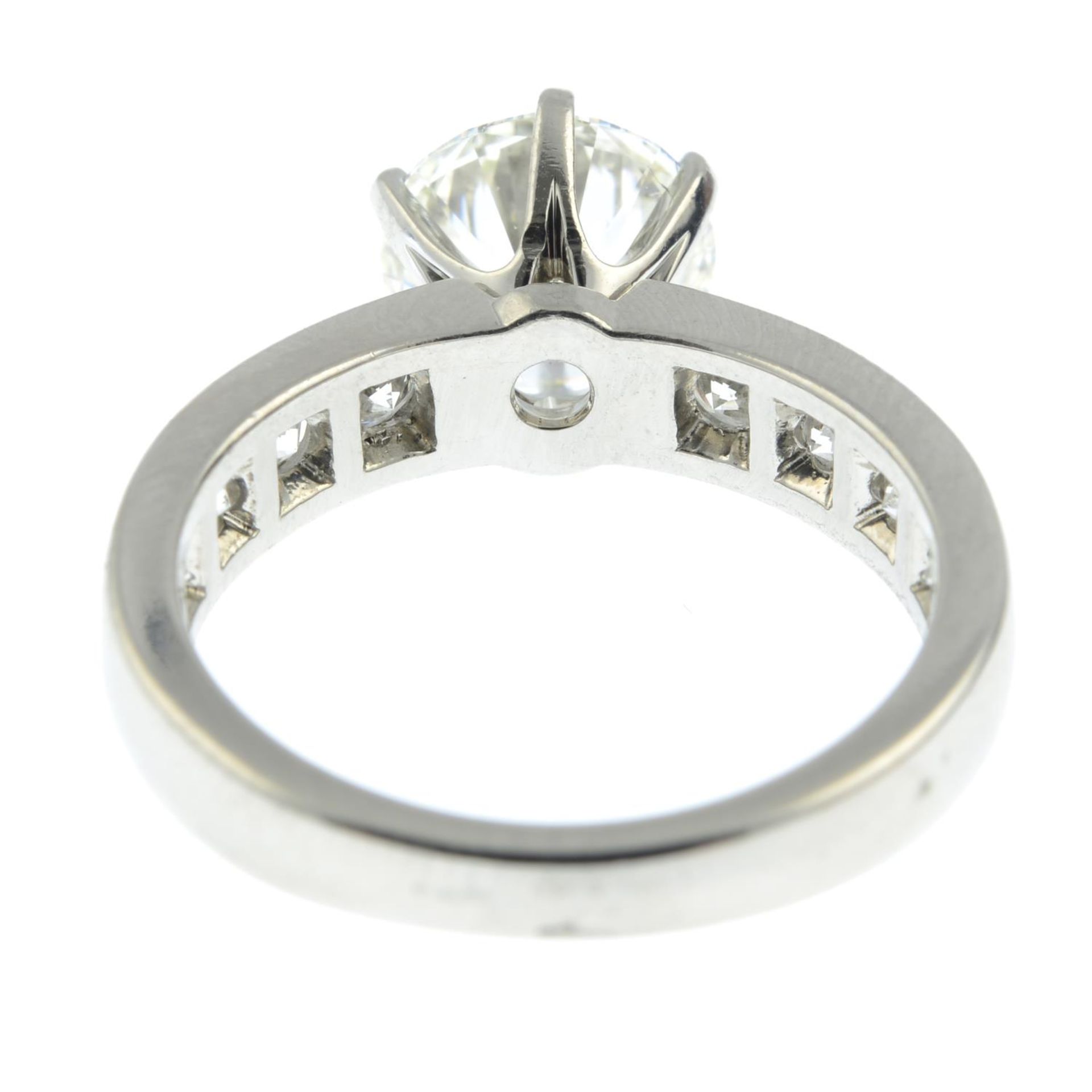 A platinum brilliant-cut diamond single-stone ring, - Image 5 of 7