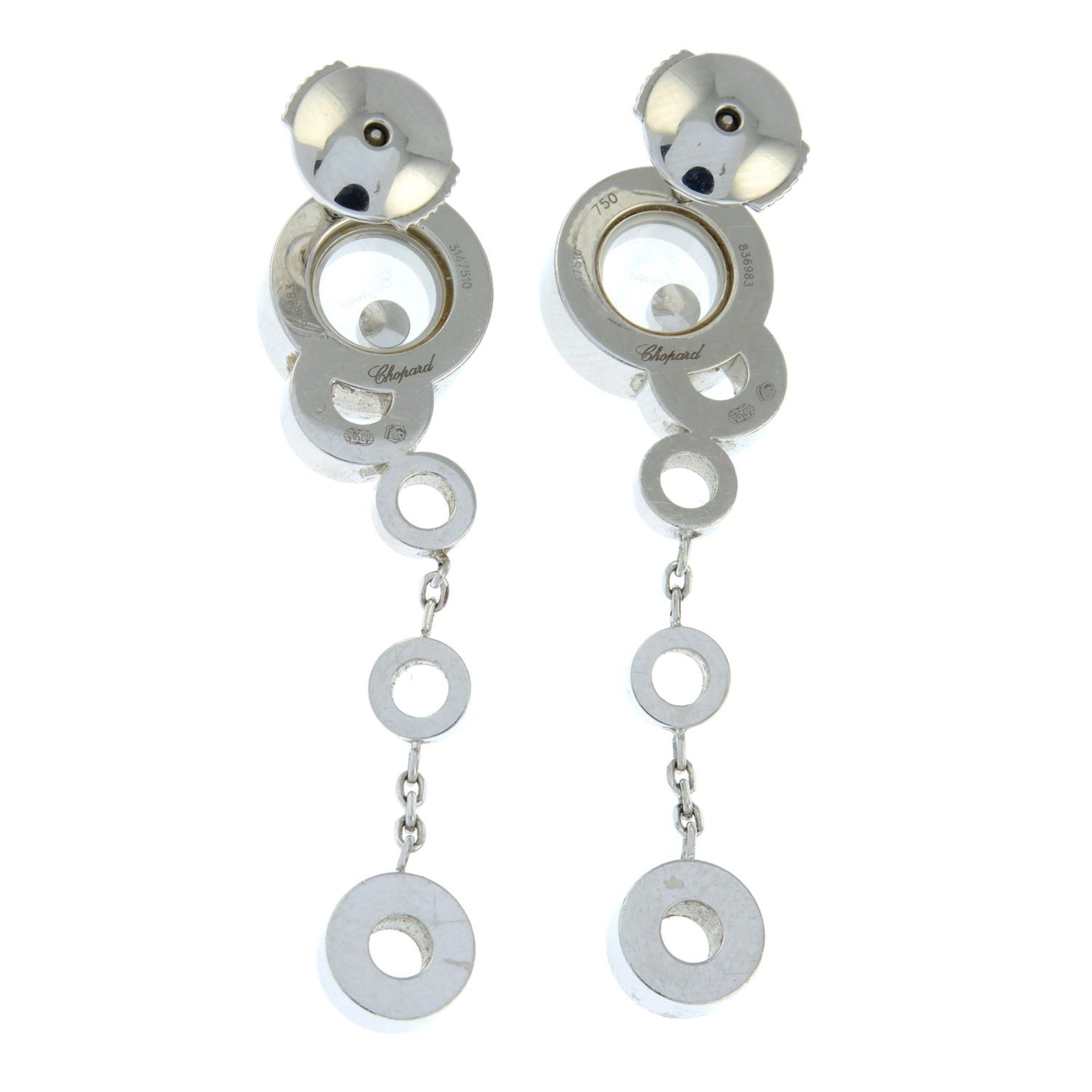 A pair of 18ct gold diamond 'Happy Bubbles' earrings, by Chopard. - Bild 3 aus 3