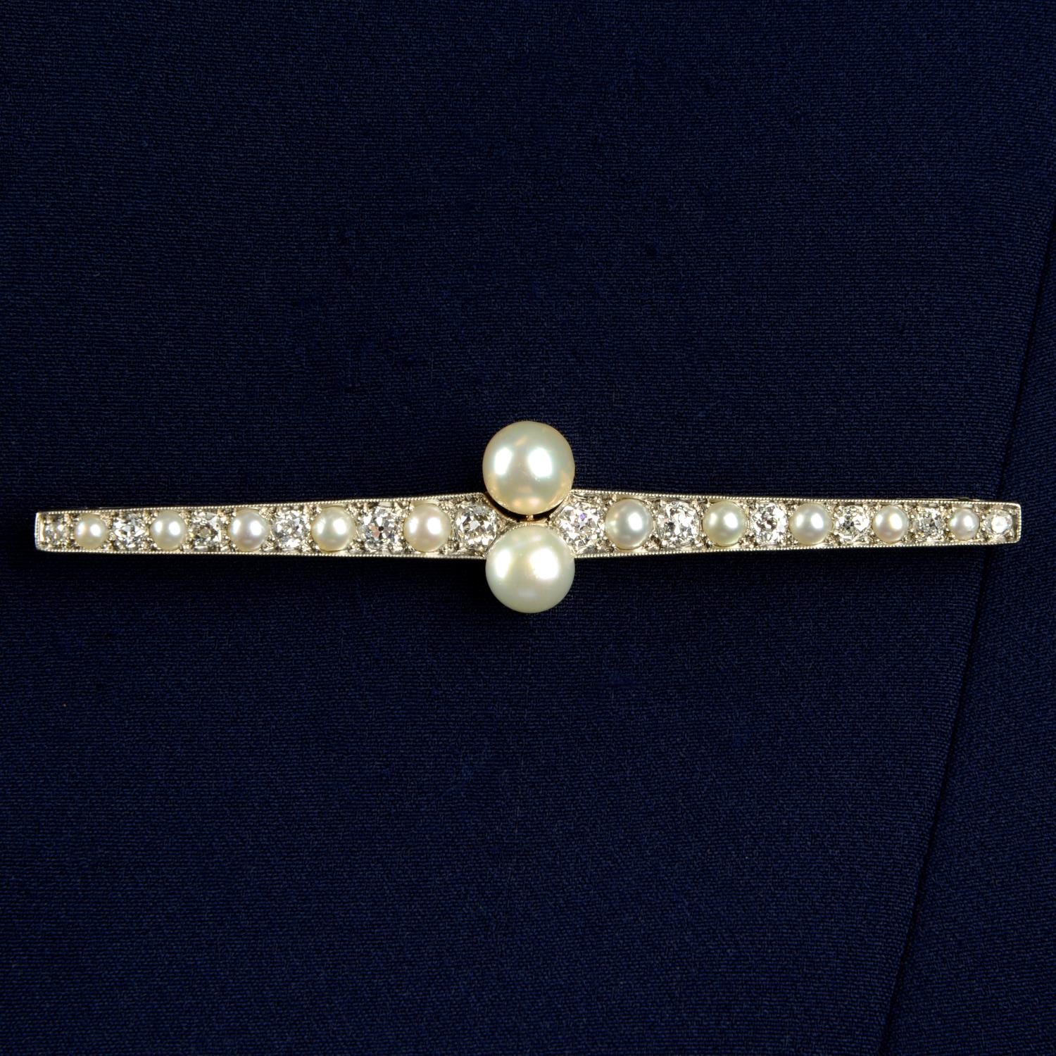 An early 20th century 18ct gold pearl,