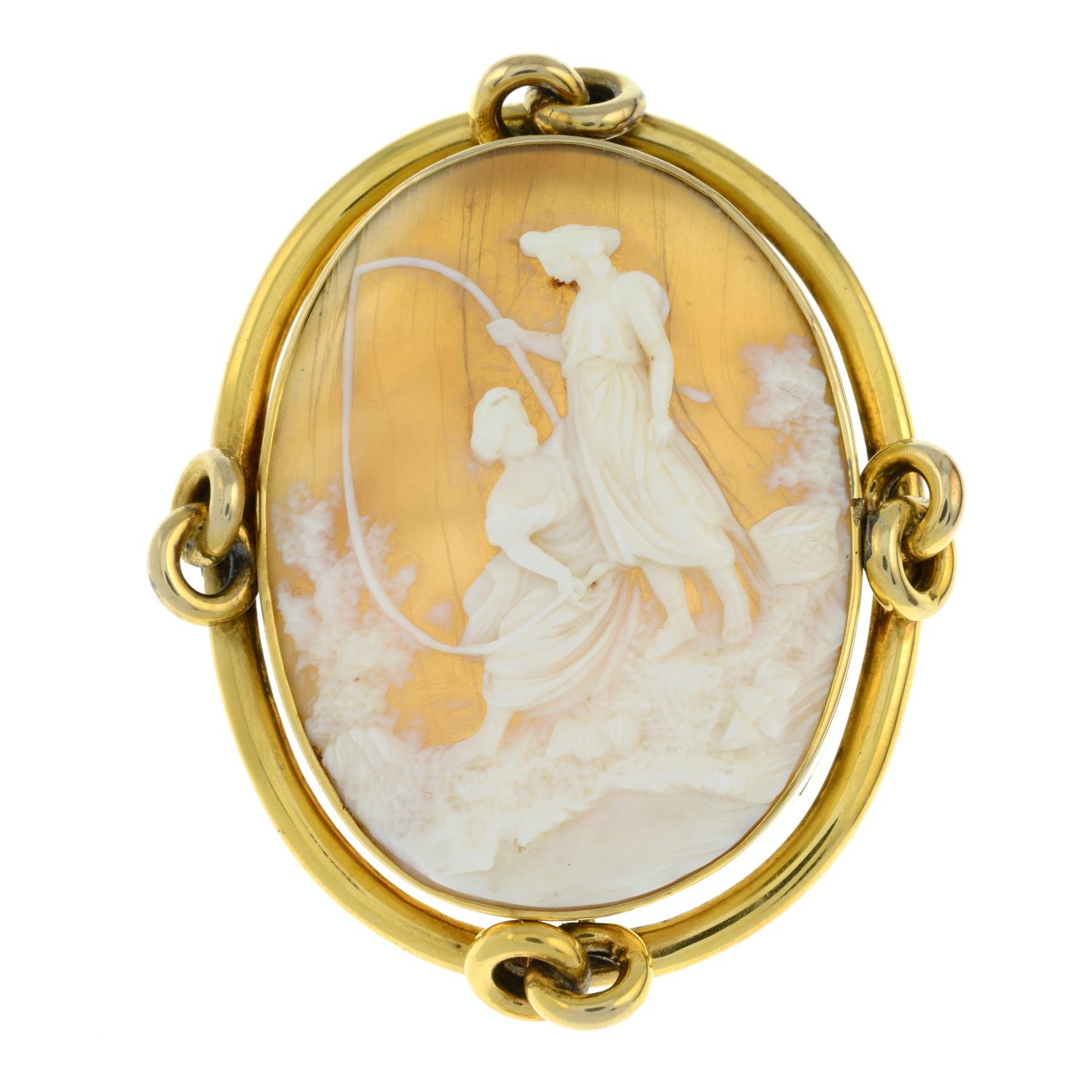 A Victorian gold shell cameo brooch, - Image 2 of 4