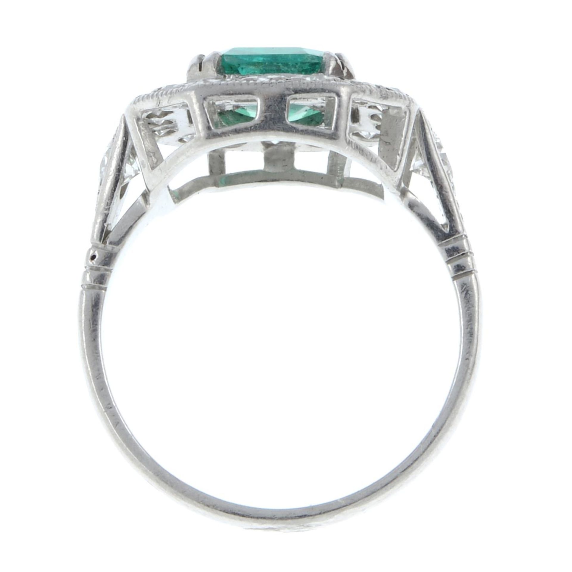 A Colombian emerald and diamond dress ring. - Image 6 of 7