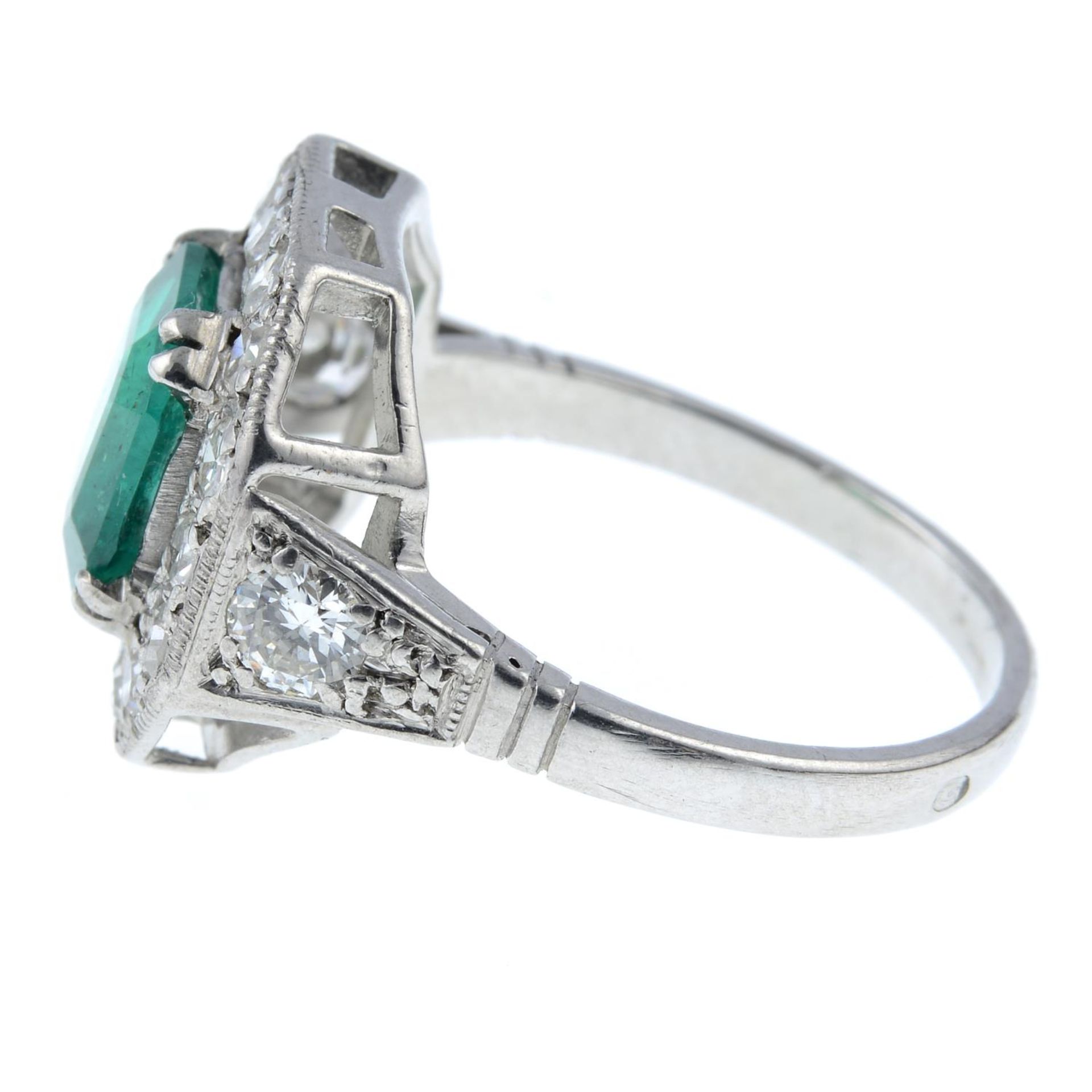 A Colombian emerald and diamond dress ring. - Image 4 of 7