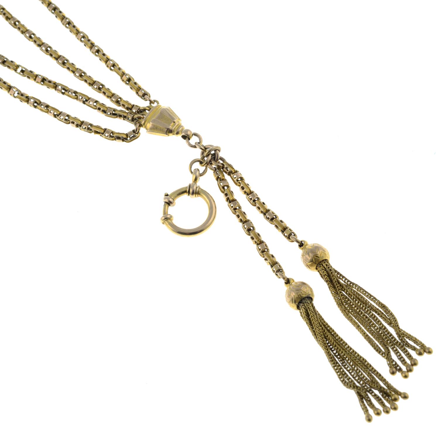 A late 19th century gold Albertina. - Image 3 of 4
