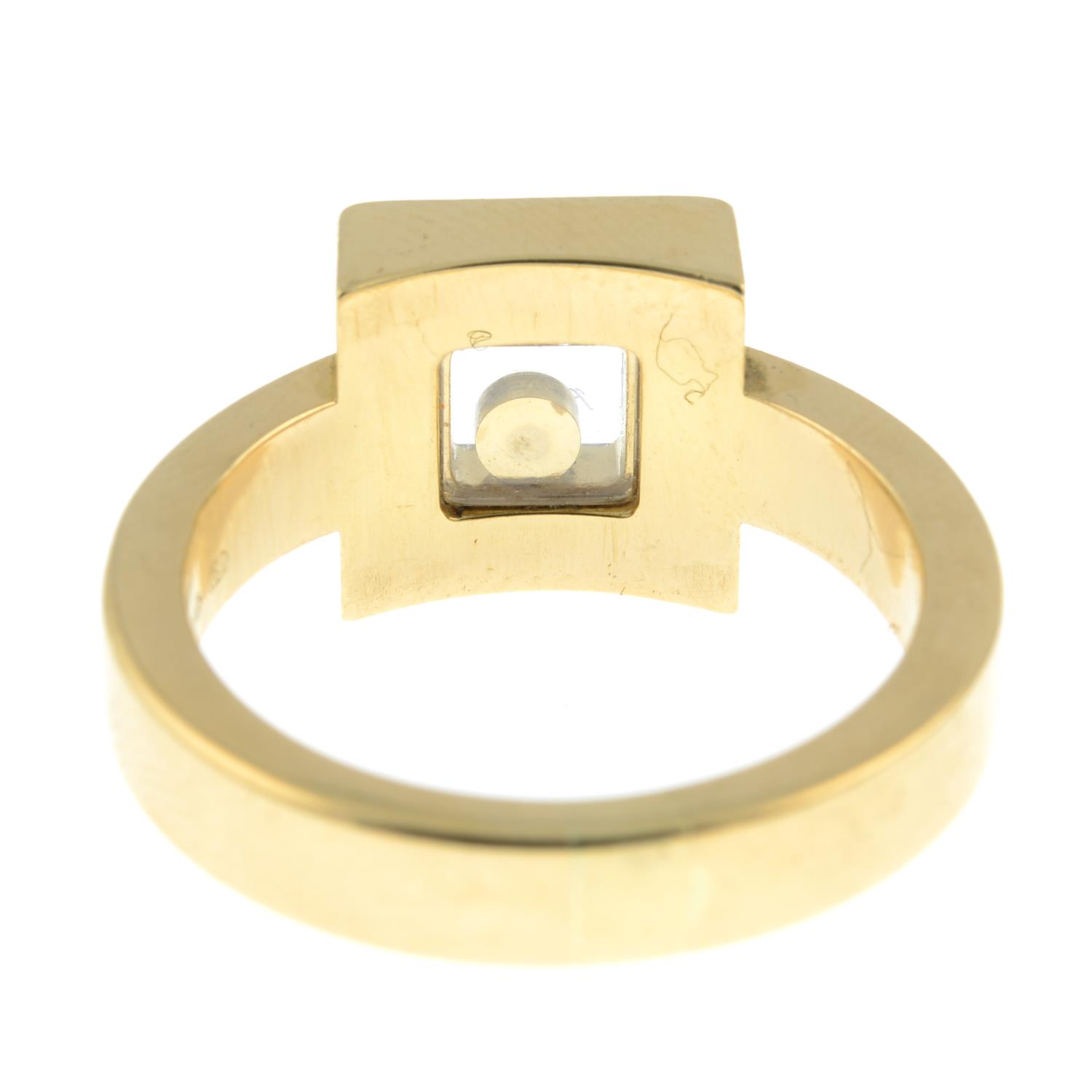 An 18ct gold brilliant-cut diamond square-shape 'Happy Diamonds' 'Icons' ring, by Chopard. - Image 5 of 6