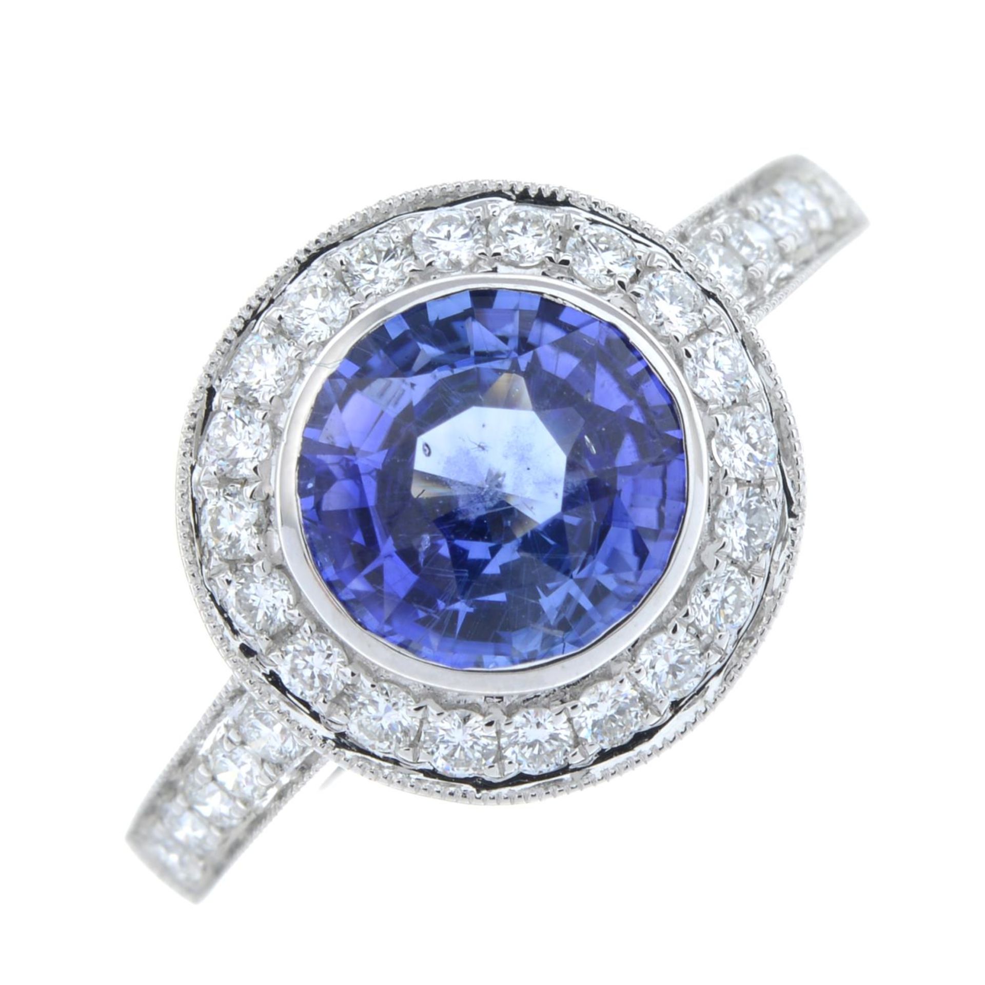 A sapphire and diamond dress ring. - Bild 2 aus 6