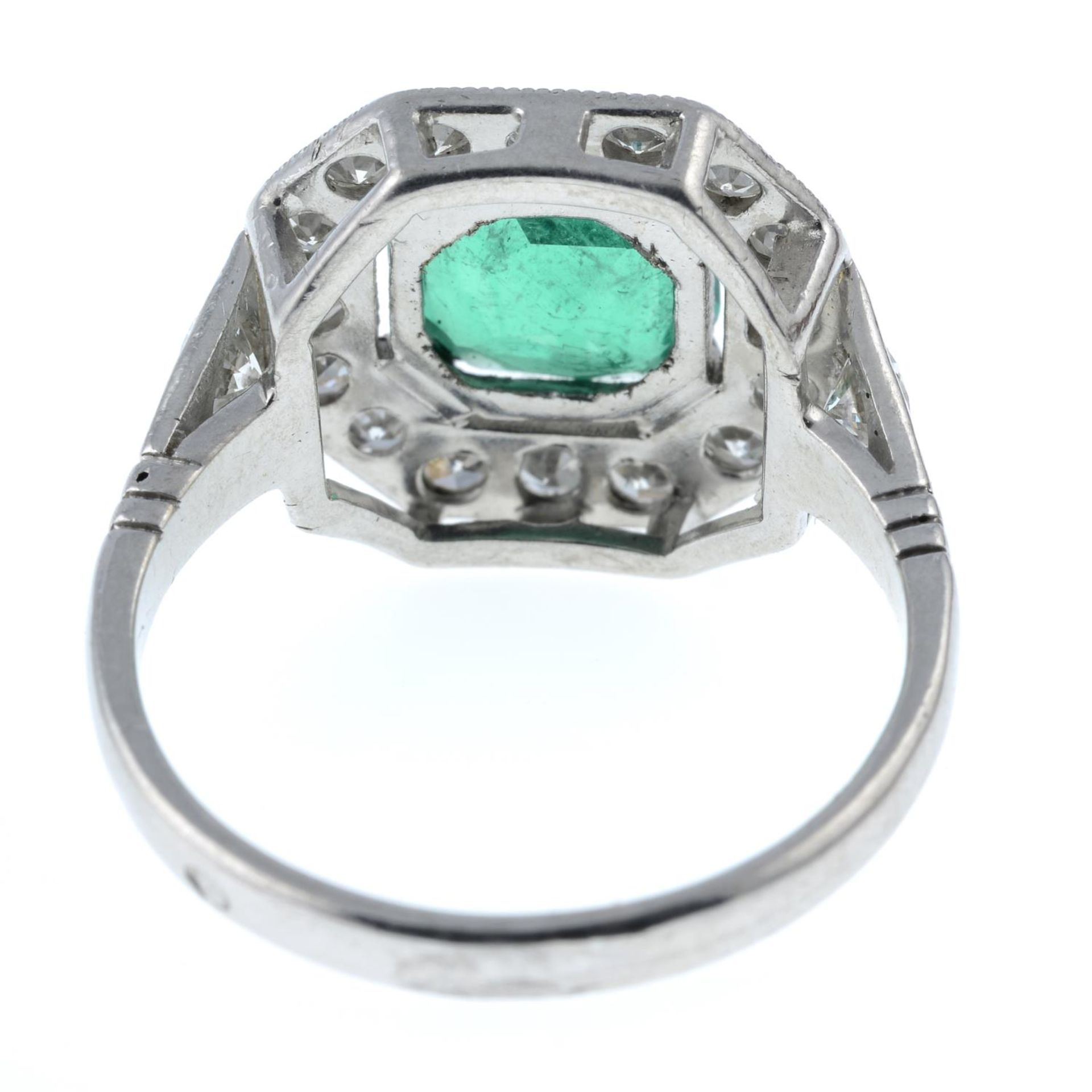 A Colombian emerald and diamond dress ring. - Image 5 of 7