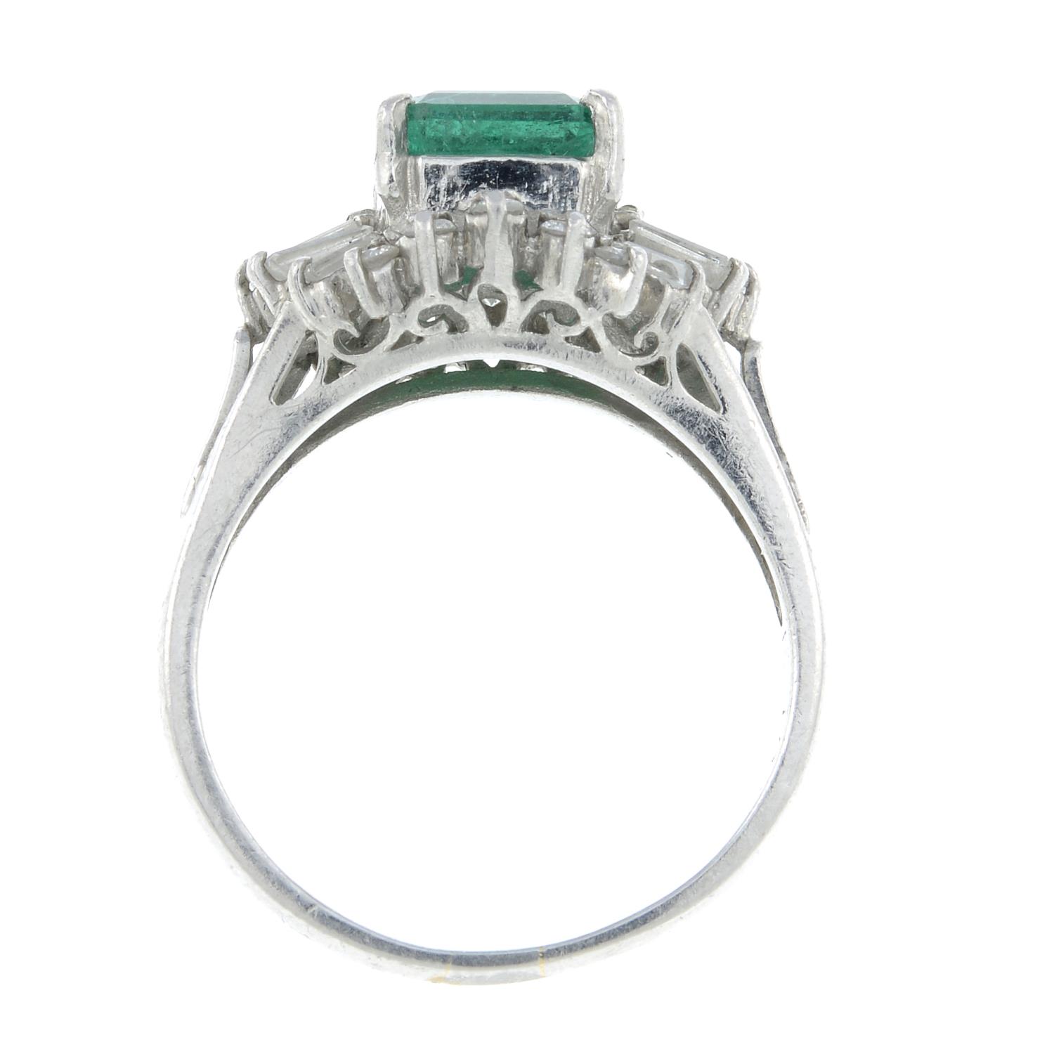 An emerald and vari-cut diamond dress ring. - Image 6 of 6