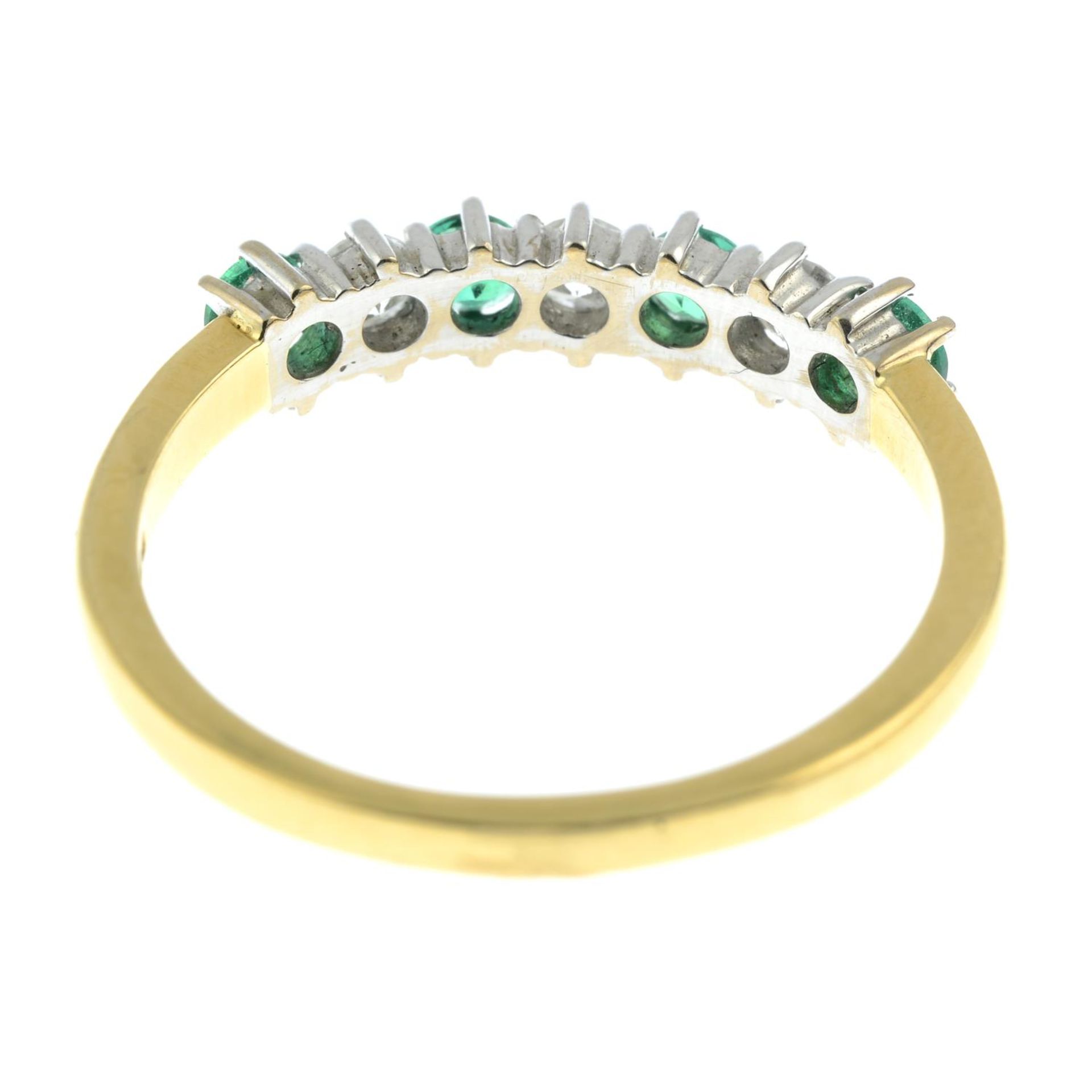 An 18ct gold alternating emerald and brilliant-cut diamond half eternity ring.Estimated total - Image 5 of 5