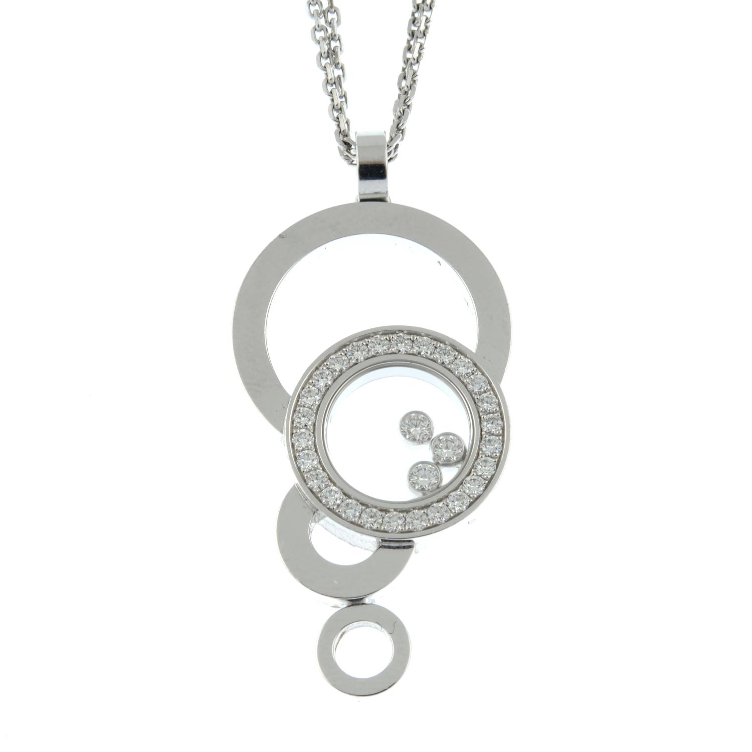 An 18ct gold diamond 'Happy Bubbles' pendant, with chain, by Chopard. - Image 2 of 6