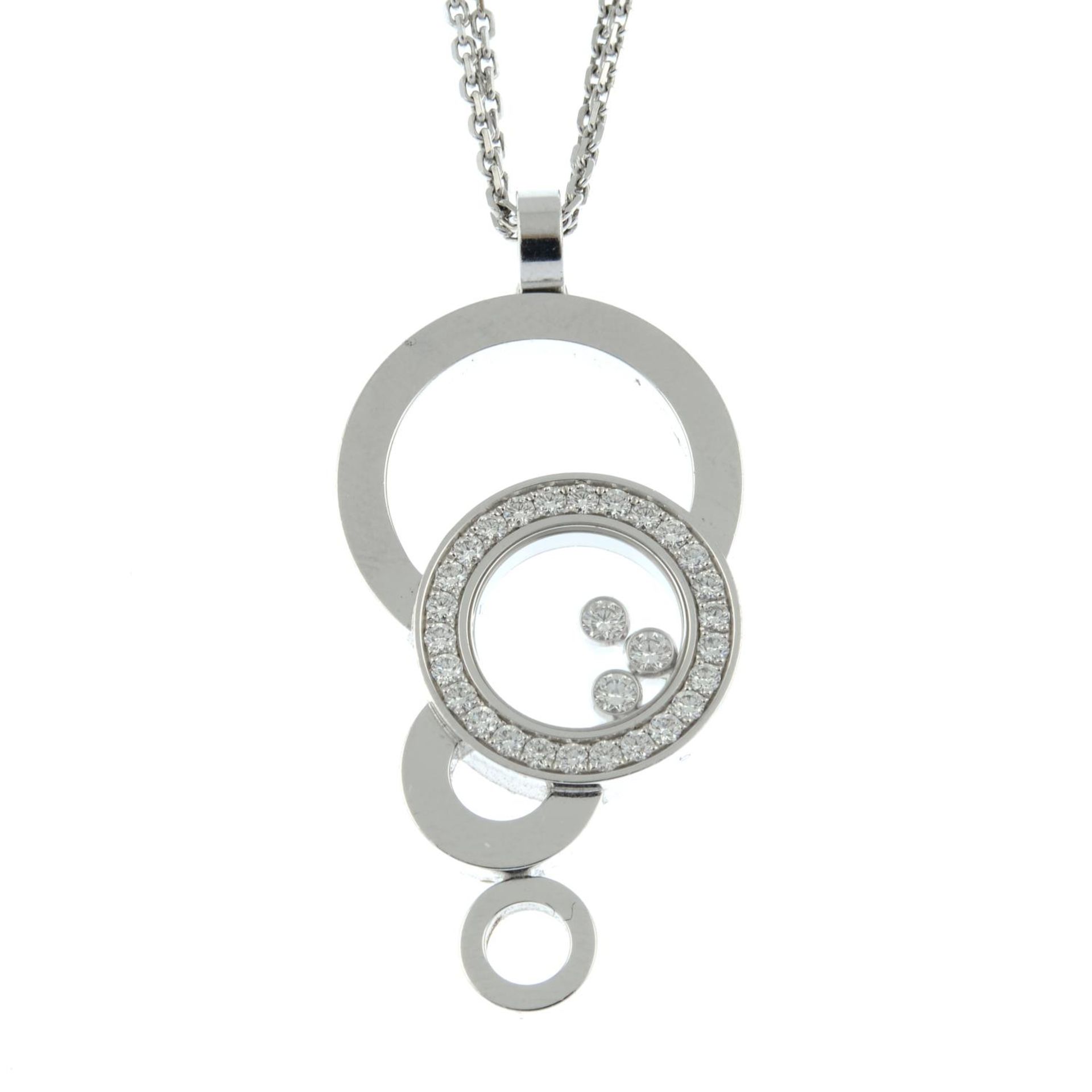 An 18ct gold diamond 'Happy Bubbles' pendant, with chain, by Chopard. - Bild 2 aus 6