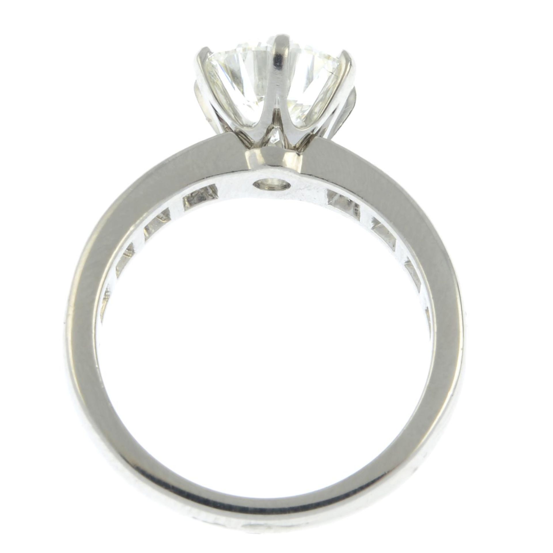 A platinum brilliant-cut diamond single-stone ring, - Image 6 of 7