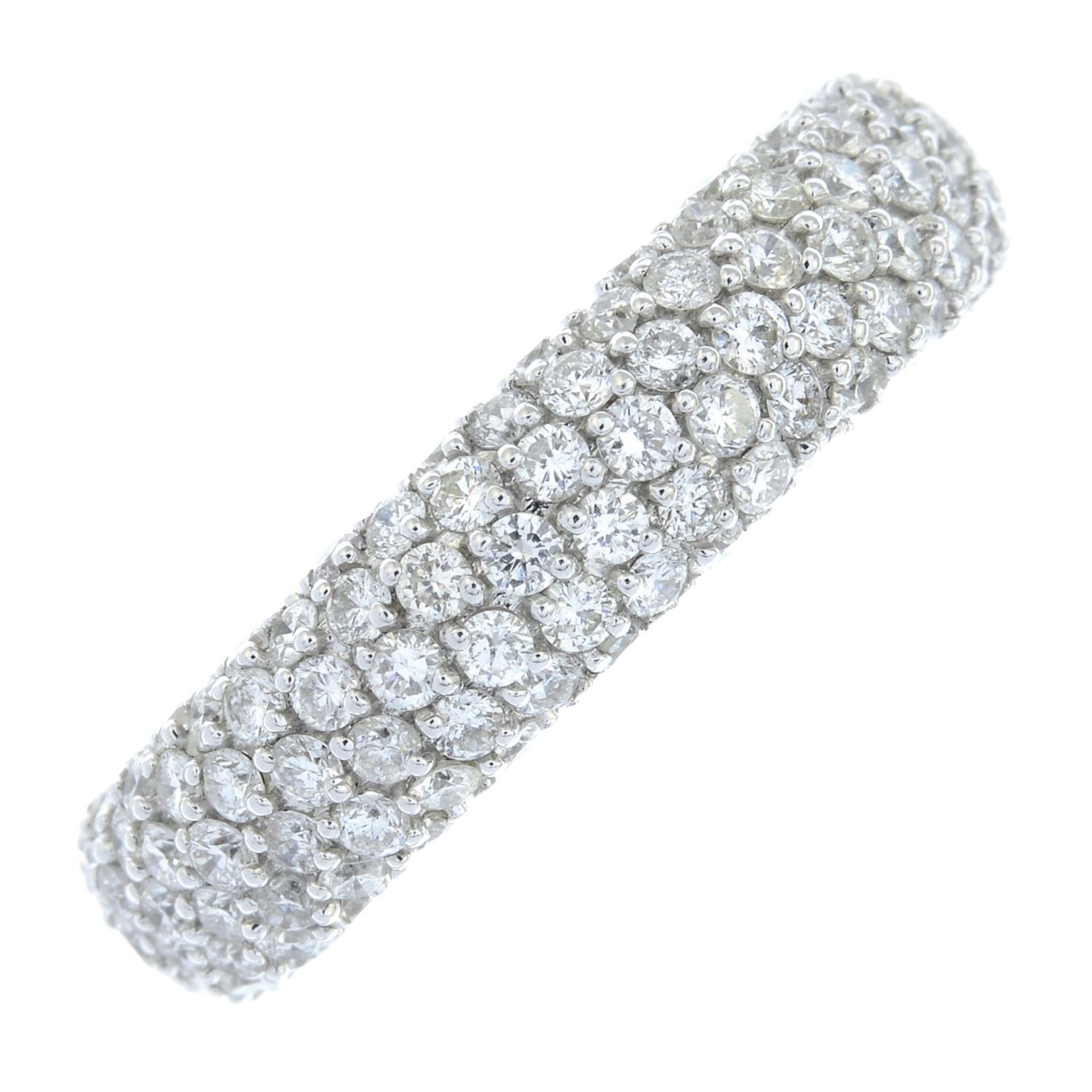 An 18ct gold pavé-set diamond eternity ring.Total diamond weight 3.05cts, - Bild 2 aus 5