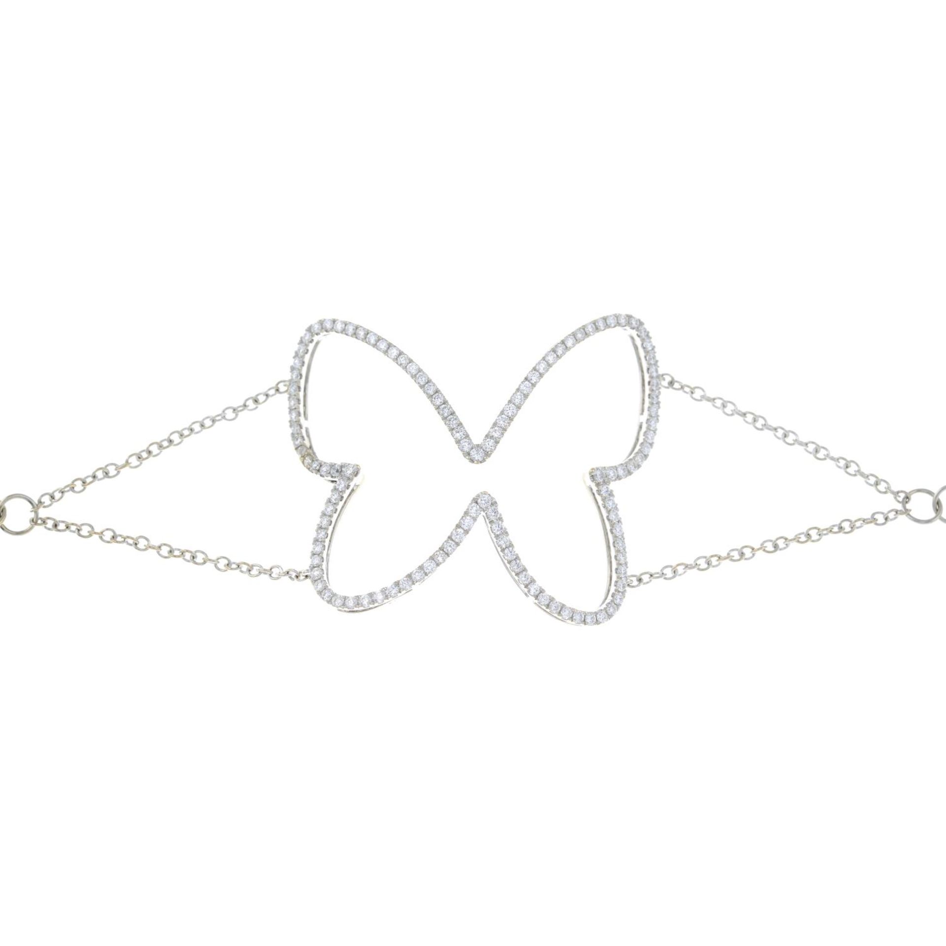 A brilliant-cut diamond butterfly bracelet.Estimated total diamond weight 1ct, - Image 2 of 4