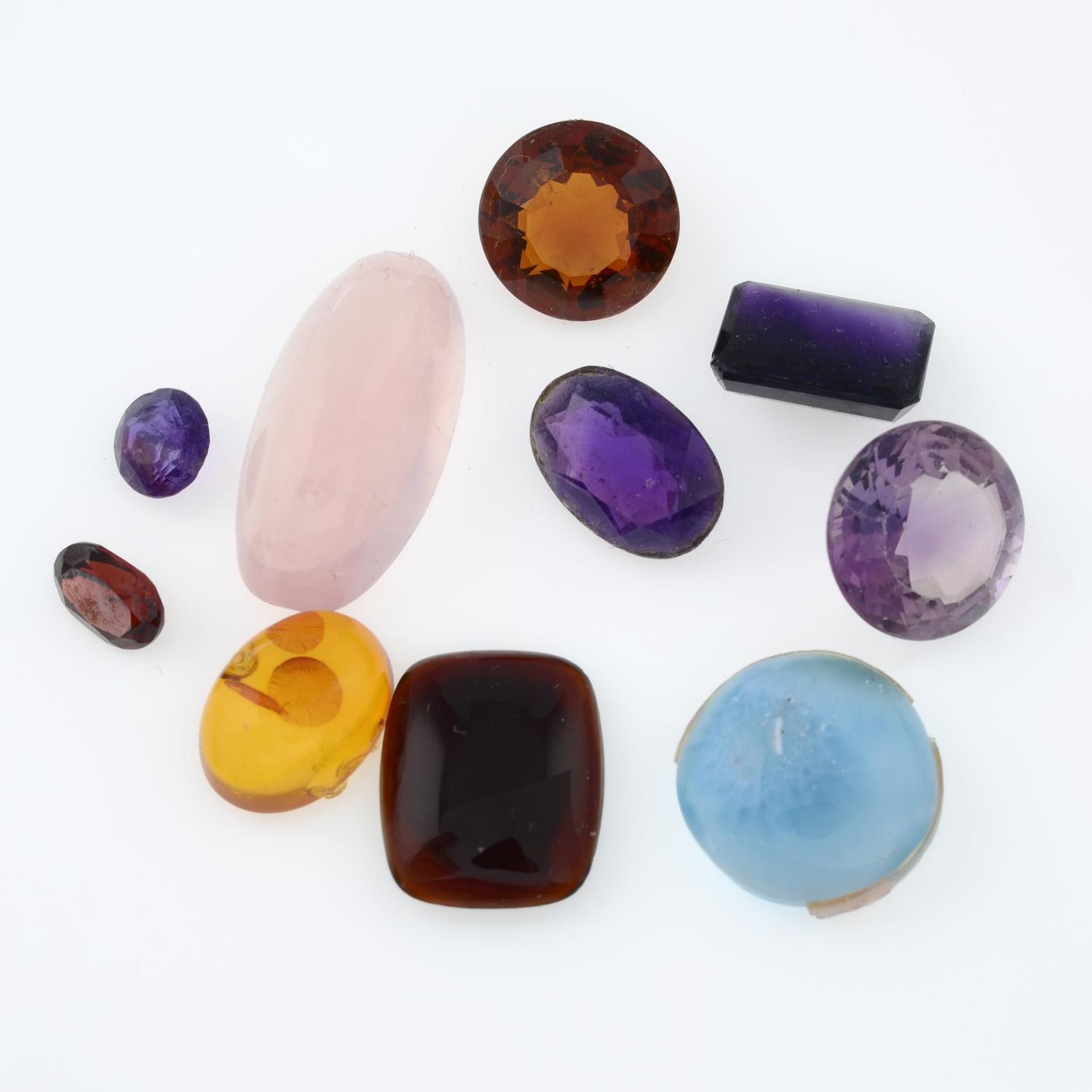 A selection of gemstones,