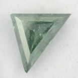 A triangular-shape green synthetic moissanite, weighing 2.95cts.