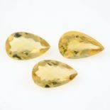 Eight pear shape citrines, weighing 106.22ct.