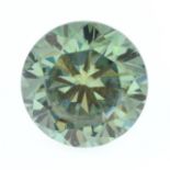 A circular-shape green moissanite.