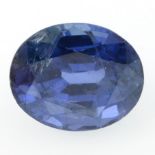 An oval-shape sapphire, weighing 1.44cts.
