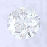 A brilliant cut diamond, weighing 0.50ct, measuring 4.94 by 4.97 by 3.2mms.
