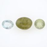 A selection of gemstones, to include aquamarines, heliodor and alexandrite, weighing 41.45cts.