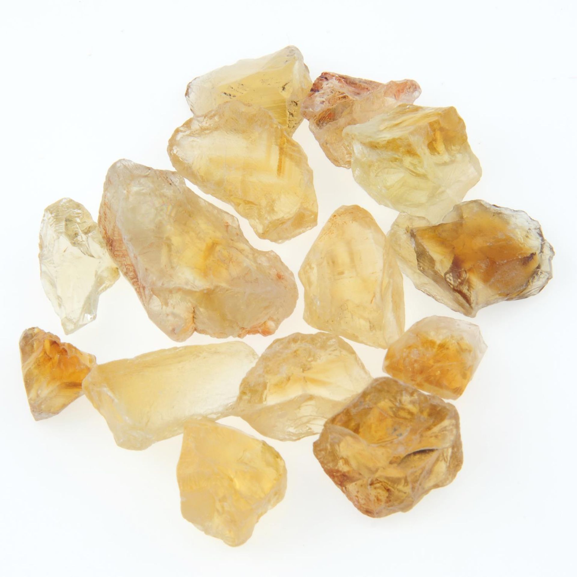 A selection of rough citrine.