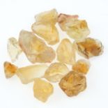 A selection of rough citrine.