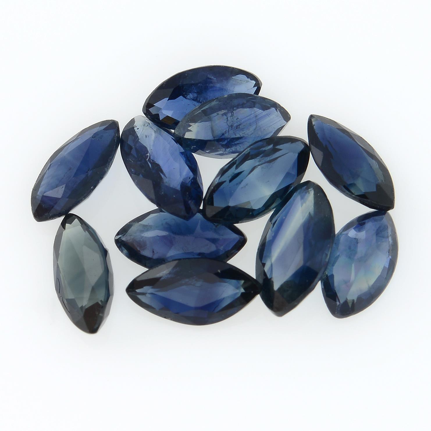 A selection of marquise-shape sapphires, total weight 82.49cts.