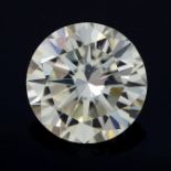 A circular-shape synthetic moissanite.