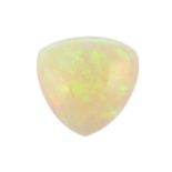 A triangular shape white opal.