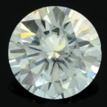 A circular-shape green synthetic moissanite, weighing 1.76cts.