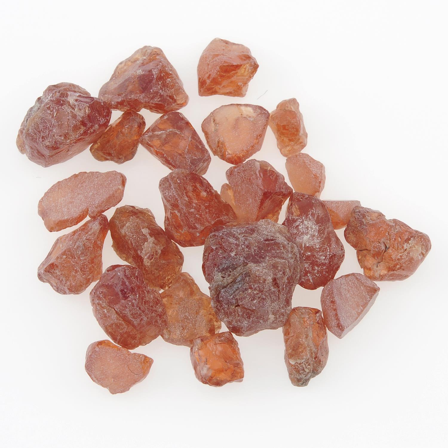 A selection of rough hessonite garnet.