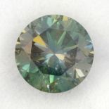 A circular-shape green synthetic moissanite, weighing 3.60cts.