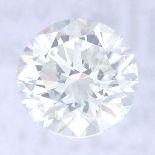 A brilliant cut diamond, weighing 0.60ct, measuring 5.26 by 5.3 by 3.37mms.